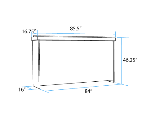 Horizontal Twin Long Murphy Bed Closed Dimensions - The Wallbed Factory