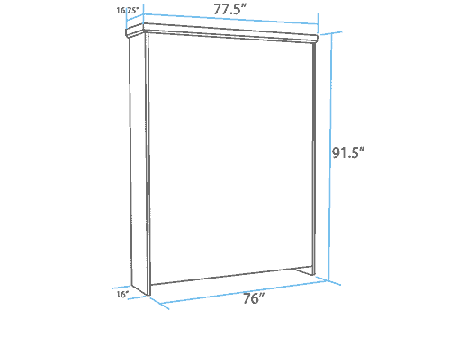 Vertical CalKing Murphy Bed Closed Dimensions - The Wallbed Factory