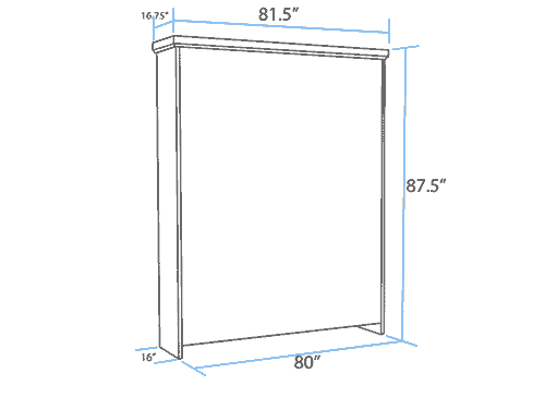 Vertical King Murphy Bed Closed Dimensions - The Wallbed Factory