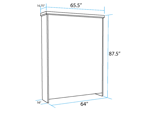 Vertical Queen Murphy Bed Closed Dimensions - The Wallbed Factory