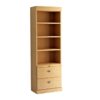 Murphy Bed Bookcase With Bottom Drawers In Oak Honey With Shaker Styling - The Wallbed Factory