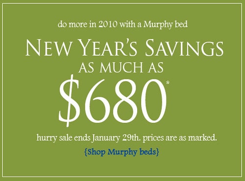 New Year's Saving Banner - The Wallbed Factory