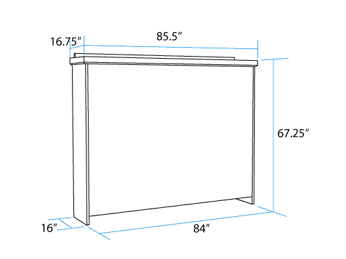 Horizontal Queen Murphy Bed Closed Dimensions - The Wallbed Factory